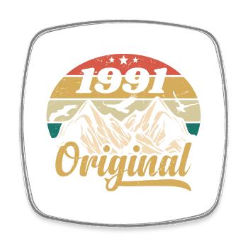 Original 1991 Vintage Anniversaire Cadeau 1991 - Magnet carré - blanc - Devant