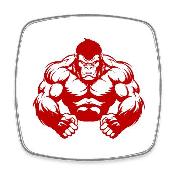 Gorilla Muscles Beast Gym - Magnet carré - blanc - Devant