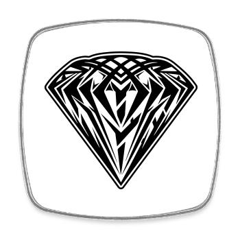 Diamant Symbol Icon - Viereckiger Kühlschrankmagnet - Weiß - Vorne