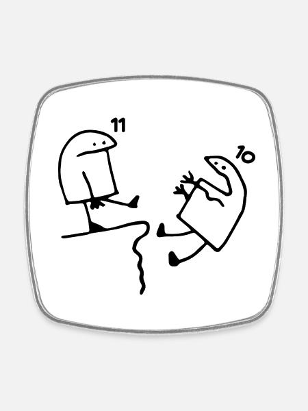 11 Jahre alt Geschenkidee Humor Geburtstag 11 Jahre alt - Viereckiger Kühlschrankmagnet - Weiß