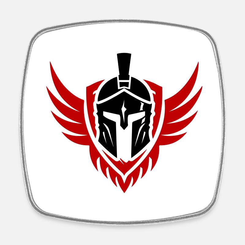 Symbole du casque Spartan - Magnet carré - blanc