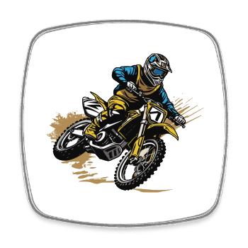 Motocross Sport - Magnet carré - blanc - Devant
