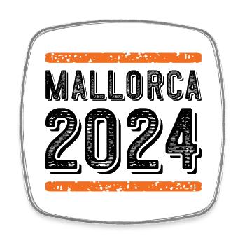 Mallorca 2024 Vintage - Viereckiger Kühlschrankmagnet - Weiß - Vorne