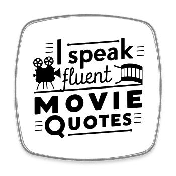 Cinema Lover Saying Minimalist Silhouette - Square fridge magnet - white - Front