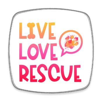Live Love Rescue Hundepfoten-tierheim - Viereckiger Kühlschrankmagnet - Weiß - Vorne