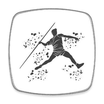 Javelin Throw Colorsplash Javelin Throw - Square fridge magnet - white - Front