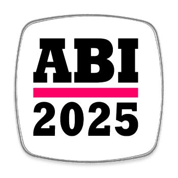 Abi 2025 - Viereckiger Kühlschrankmagnet - Weiß - Vorne