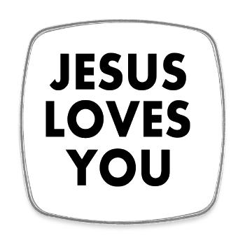 Jesus loves you - Viereckiger Kühlschrankmagnet - Weiß - Vorne