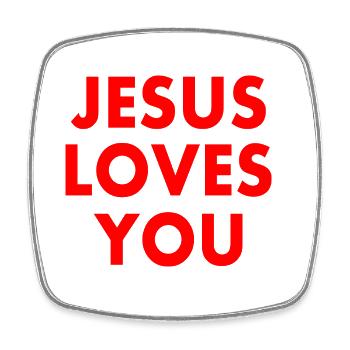 Jesus loves you - Viereckiger Kühlschrankmagnet - Weiß - Vorne