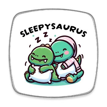 Sleepysaurus Official Sleep Outfit Chemise de nuit - Magnet carré - blanc - Devant