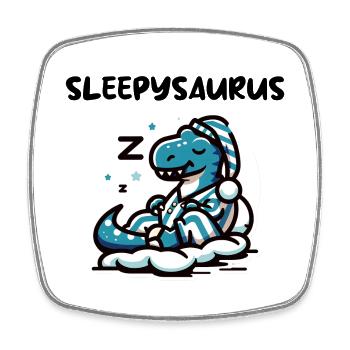 Sleepysaurus Official Sleep Outfit Sleep Shirt - Square fridge magnet - white - Front