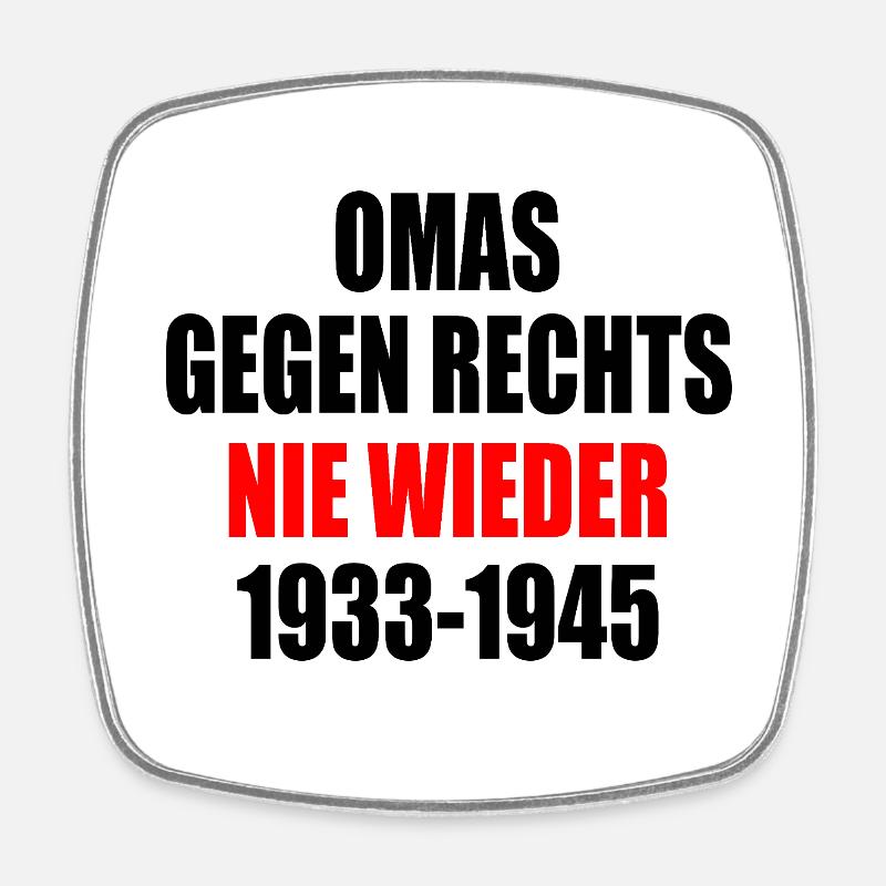 Omas gegen rechts - Viereckiger Kühlschrankmagnet - Weiß