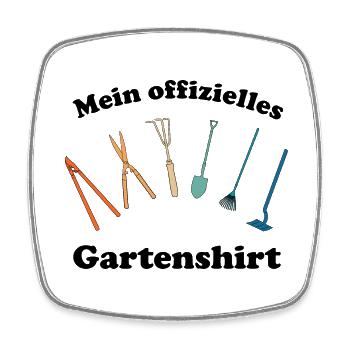 Mein offizielles Gartenshirt Retro Gartenwerkzeug - Viereckiger Kühlschrankmagnet - Weiß - Vorne