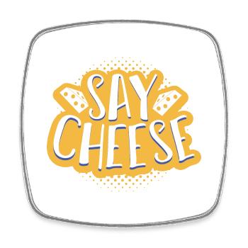 Cheese - Square fridge magnet - white - Front