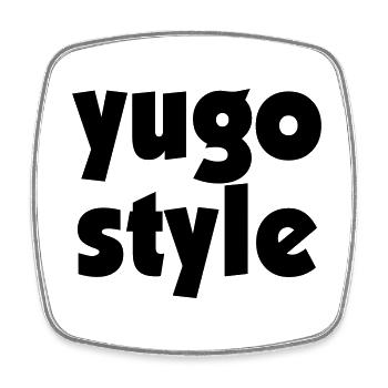 Yugo style - united style of Balkan - Viereckiger Kühlschrankmagnet - Weiß - Vorne
