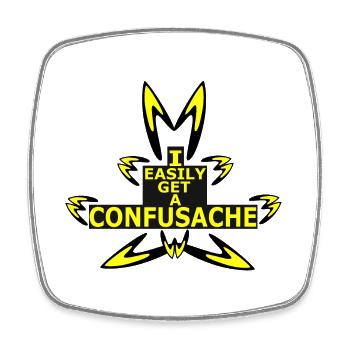 Ich bekomme leicht eine Konfulache - Viereckiger Kühlschrankmagnet - Weiß - Vorne