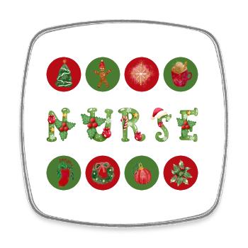 Cadeau de Noël de l’infirmière pour l’infirmière - Magnet carré - blanc - Devant