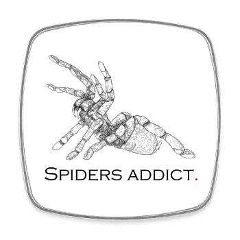 Spiders addict - Magnet carré - blanc - Devant