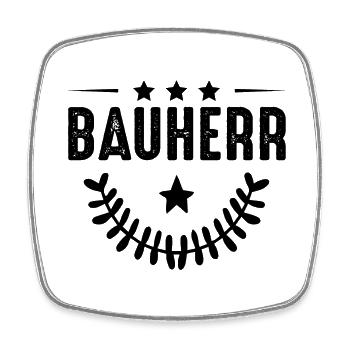 Bauherr Haus Bau - Viereckiger Kühlschrankmagnet - Weiß - Vorne