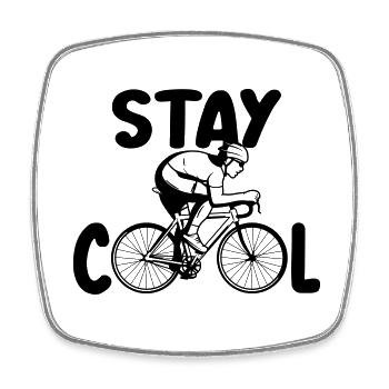 stay cool Fahrrad cool spruch | Farbe änderbar - Viereckiger Kühlschrankmagnet - Weiß - Vorne