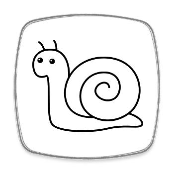 Snail Comic Animal - Square fridge magnet - white - Front