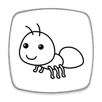 Ant Comic Animal - Square fridge magnet - white - Front
