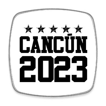 Cancun 2023 - Square fridge magnet - white - Front