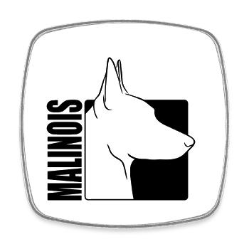 Malinois Profil Hunde Hund Wilsigns - Viereckiger Kühlschrankmagnet - Weiß - Vorne