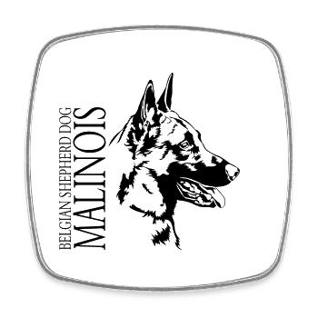Belgian Shepherd Dog Malinois Portrait Wilsigns - Viereckiger Kühlschrankmagnet - Weiß - Vorne