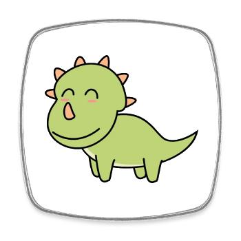 Dinosaur triceratops comic - Square fridge magnet - white - Front