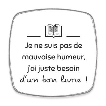 Juste besoin d'un bon livre | Idée cadeau - Magnet carré - blanc - Devant