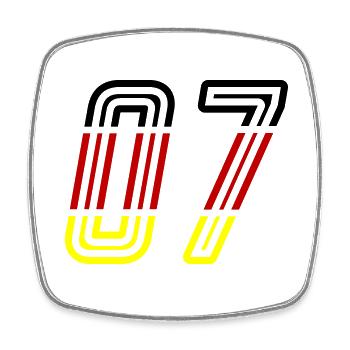 7 Number symbol Germany - Square fridge magnet - white - Front