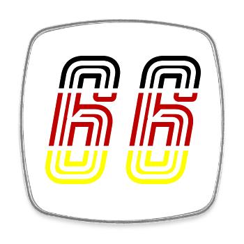 66 Symbole numérique Allemagne - Magnet carré - blanc - Devant