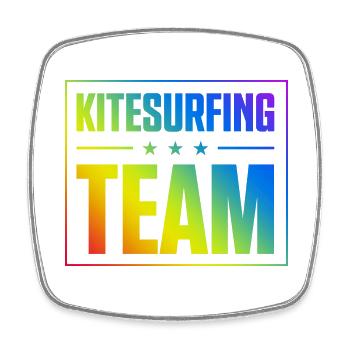 Kitesurfing Team - Viereckiger Kühlschrankmagnet - Weiß - Vorne
