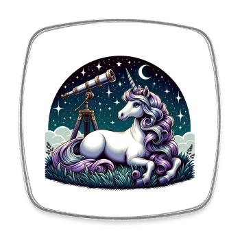 Mystische Einhorn-Sternschnuppe Sterne - Viereckiger Kühlschrankmagnet - Weiß - Vorne