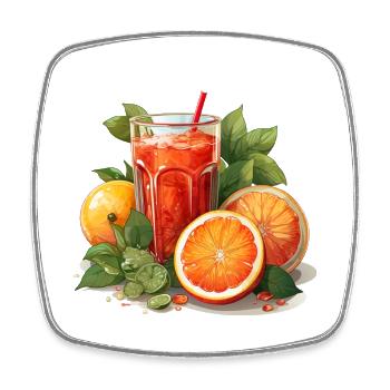Blutorange Orange Saft Blutorangensaft - Viereckiger Kühlschrankmagnet - Weiß - Vorne