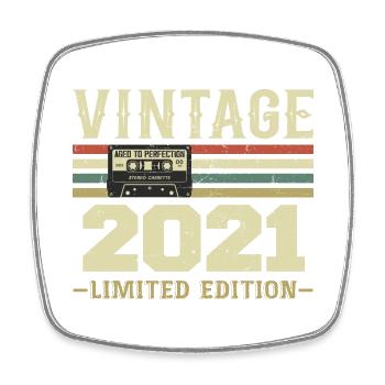 Vintage 2021 Rétro Cadeau D’anniversaire 2021 - Magnet carré - blanc - Devant