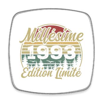 Millésime 1993 - Cadeau Pour le 31e Anniversaire - Magnet carré - blanc - Devant