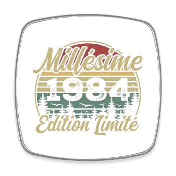 Millésime 1984 - Cadeau Pour le 40e Anniversaire - Magnet carré - blanc - Devant