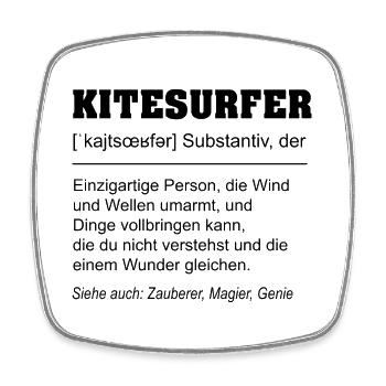 Kitesurfer Definition - Viereckiger Kühlschrankmagnet - Weiß - Vorne