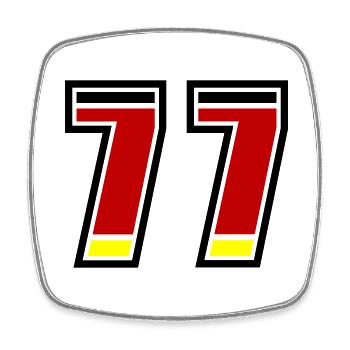 77 Nummer Deutschland Trikot - Viereckiger Kühlschrankmagnet - Weiß - Vorne