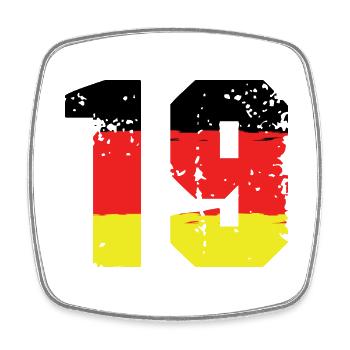 19 Numéro Allemagne Jersey - Magnet carré - blanc - Devant