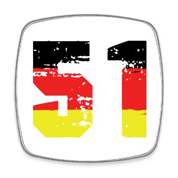 51 Numéro Allemagne Jersey - Magnet carré - blanc - Devant