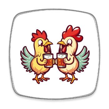 Comic Beer Funny Booze - Square fridge magnet - white - Front