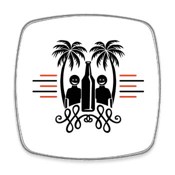Fête de Noël à Palm Trees Beach - Magnet carré - blanc - Devant