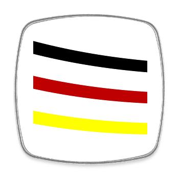 Ligne Allemagne - Magnet carré - blanc - Devant