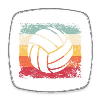 Volleyball Player Retro Beach Volleyball - Square fridge magnet - white - Front