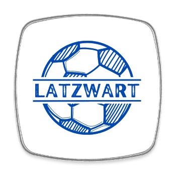 Latzwart- Baby Groundskeeper, Football, Boy, Girl - Square fridge magnet - white - Front