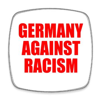 Germany against racism - Viereckiger Kühlschrankmagnet - Weiß - Vorne