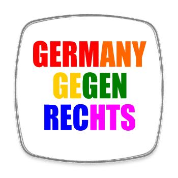 Deutschland gegen rechts - Viereckiger Kühlschrankmagnet - Weiß - Vorne
